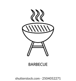 Grillkonzept-Liniensymbol. Einfache Elementgrafik. Grillkonzept Skizze Symboldesign.