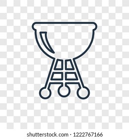 Barbecue concept vector linear icon isolated on transparent background, Barbecue concept transparency concept in outline style