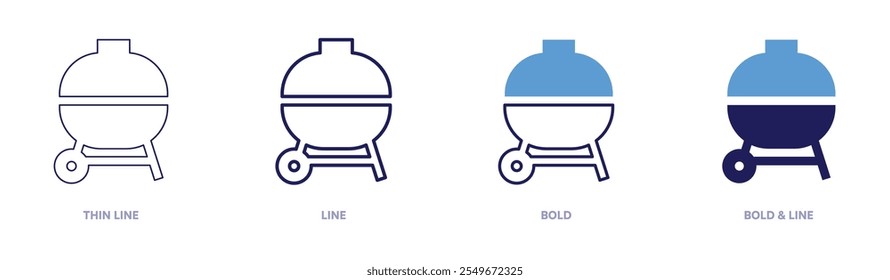 Barbecue cook icon in 4 different styles. Thin Line, Line, Bold, and Bold Line. Duotone style. Editable stroke.