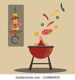 barbecue cooking vector