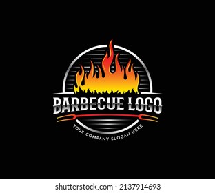 Barbecue Creative Logo Design. BBQ, Grill Vector Logo Design Template.