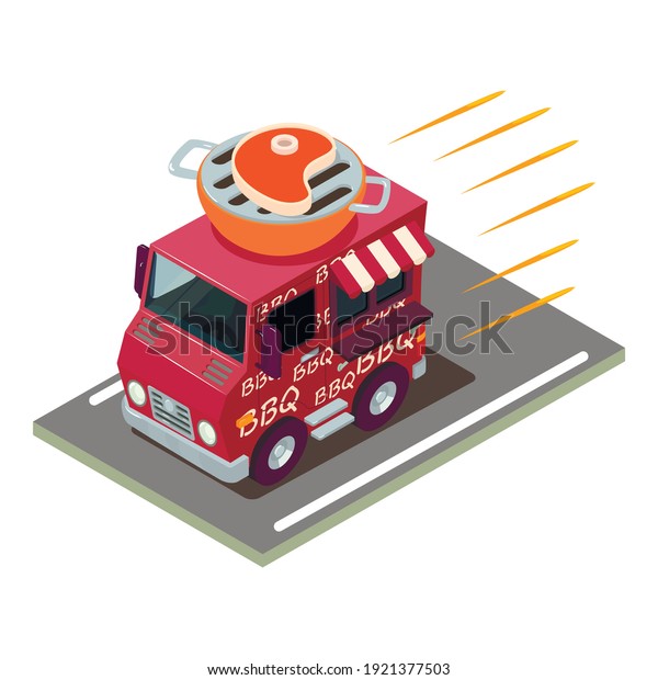 Barbecue delivery icon. Isometric\
illustration of barbecue delivery vector icon for\
web