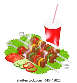 Barbecue design elements. Grill summer food. 