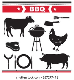 Barbecue design elements. Vector illustration.