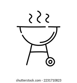 Barbecue doodle icon. Hand drawn black sketch. Vector Illustration.