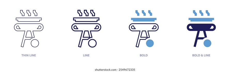 Barbecue drill icon in 4 different styles. Thin Line, Line, Bold, and Bold Line. Duotone style. Editable stroke.