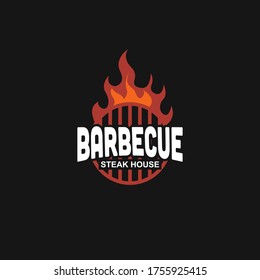 Barbecue Emblems Template Logo Design Inspiration. BBQ And Steakhouse Quality Symbol Icon Vector Illustration