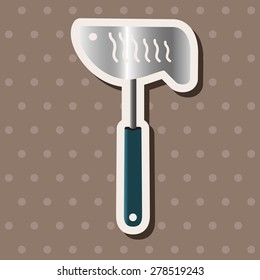 barbecue equipment clip and fork theme elements