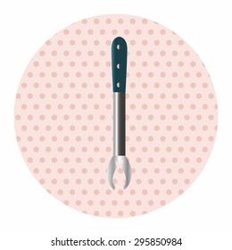barbecue equipment clip and fork theme elements