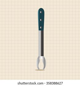 barbecue equipment clip and fork theme elements