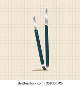 barbecue equipment clip and fork theme elements