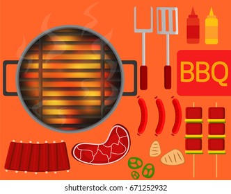 Barbecue equipment and  Especially  hot grill.