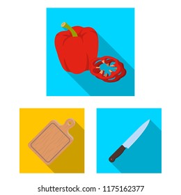 Barbecue and equipment flat icons in set collection for design. Picnic and fried food vector symbol stock web illustration.