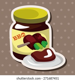 barbecue equipment sauce theme elements