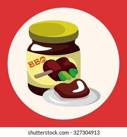 barbecue equipment sauce theme elements