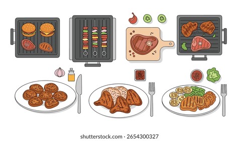 Churrasco banquete delicioso grelhar e chapeamento de carnes para experiências de jantar ao ar livre