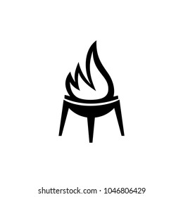 Barbecue, fire cook, cooking, sheet, hot, food, dishes, meal, meat, grill, grilled, picnic vector illustration flat icon object symbol