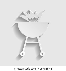 Barbecue with fire icon