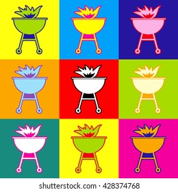 Barbecue with fire icon