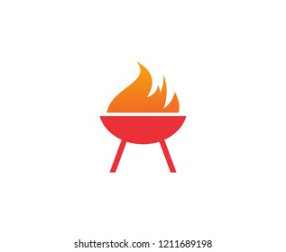 Barbecue fire logo 