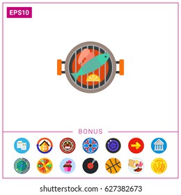 Barbecue fish icon