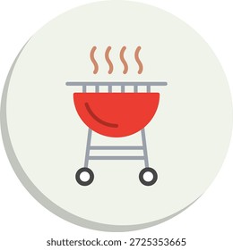 Ícone de Estilo de Círculo Plano para Churrasco