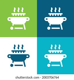 Barbecue Flat four color minimal icon set