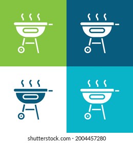 Barbecue Flat four color minimal icon set