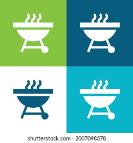 Barbecue Flat four color minimal icon set