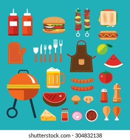 barbecue flat icon