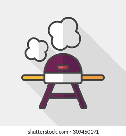 barbecue flat icon with long shadow,eps10