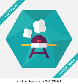 barbecue flat icon with long shadow,eps10
