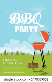 Barbecue. Flat style design - vector