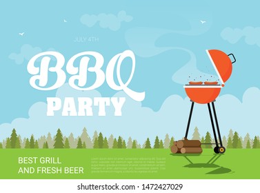 Barbecue. Flat style design - vector