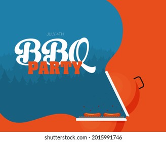 Barbecue. Flat style design - vector