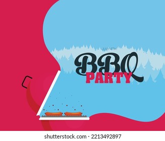Barbecue. Flat style design - vector