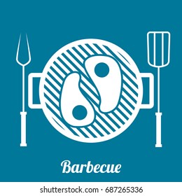 Barbecue. Flat style design - vector