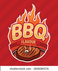 Barbecue flavour, with illustration of roast beef