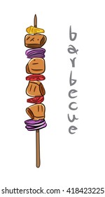 barbecue food art hand drawn vector illustration