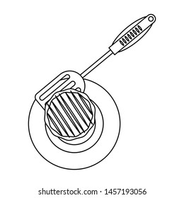 Barbecue food burger in dish with turner vector illustration graphic design