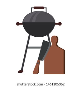 Barbecue food grill with menu and fork vector illustration graphic design