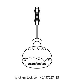 Barbecue food hamburger with fork vector illustration graphic design