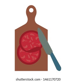 Barbecue food on table with knife vector illustration graphic design