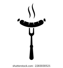 Barbecue fork, grill tools icon vector on trendy design