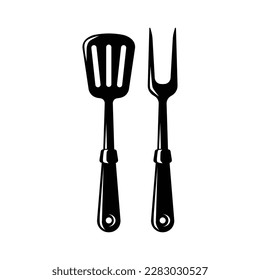 Barbecue fork, grill tools icon vector on trendy design