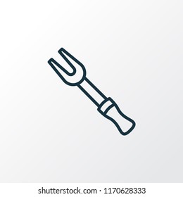 Barbecue fork icon line symbol. Premium quality isolated bbq tool element in trendy style.
