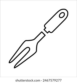 Barbecue Fork Icon Line Vector graphics