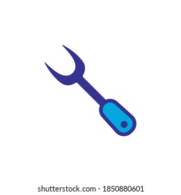 Barbecue fork icon, vector, color style design