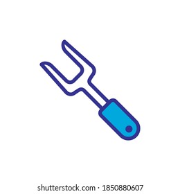 Barbecue fork icon, vector, color style design