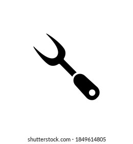 Icono de horquilla de parrillada, vector, diseño de estilo de glifo